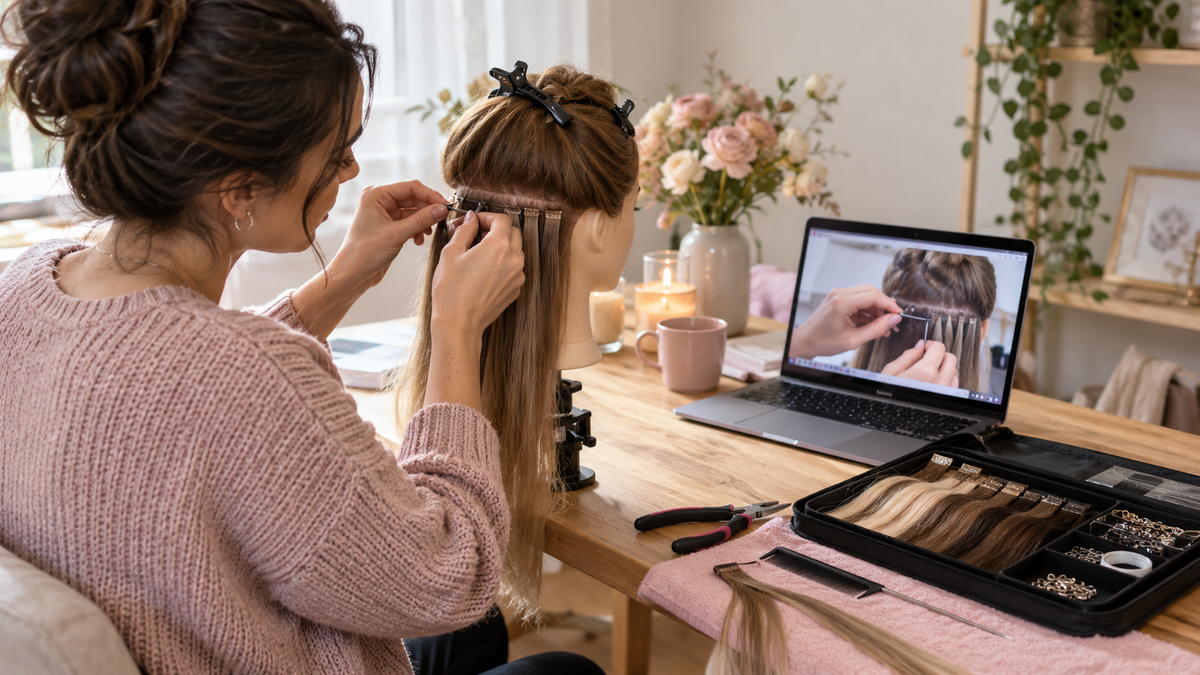 How Long Does a Hair Extensions Course Take Online? — article-specific beauty education image